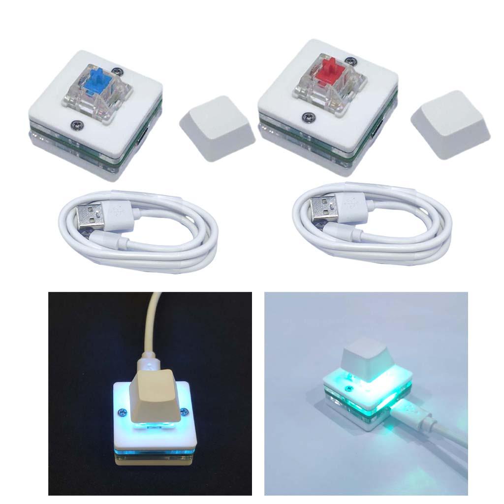 USB Mini 1 Key Keyboard Programming RGB Backlight for Office Red switch