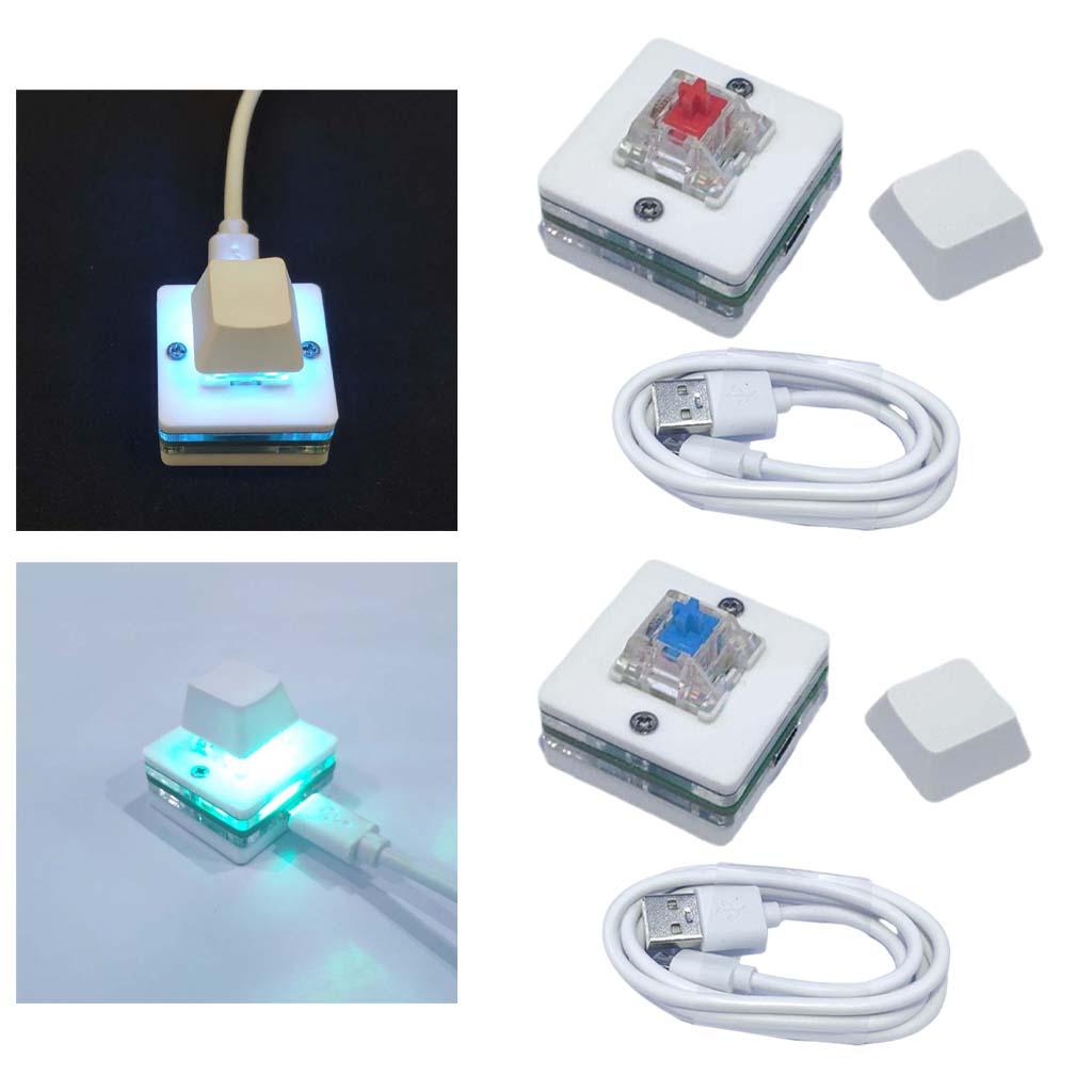 USB Mini 1 Key Keyboard Programming RGB Backlight for Office Red switch