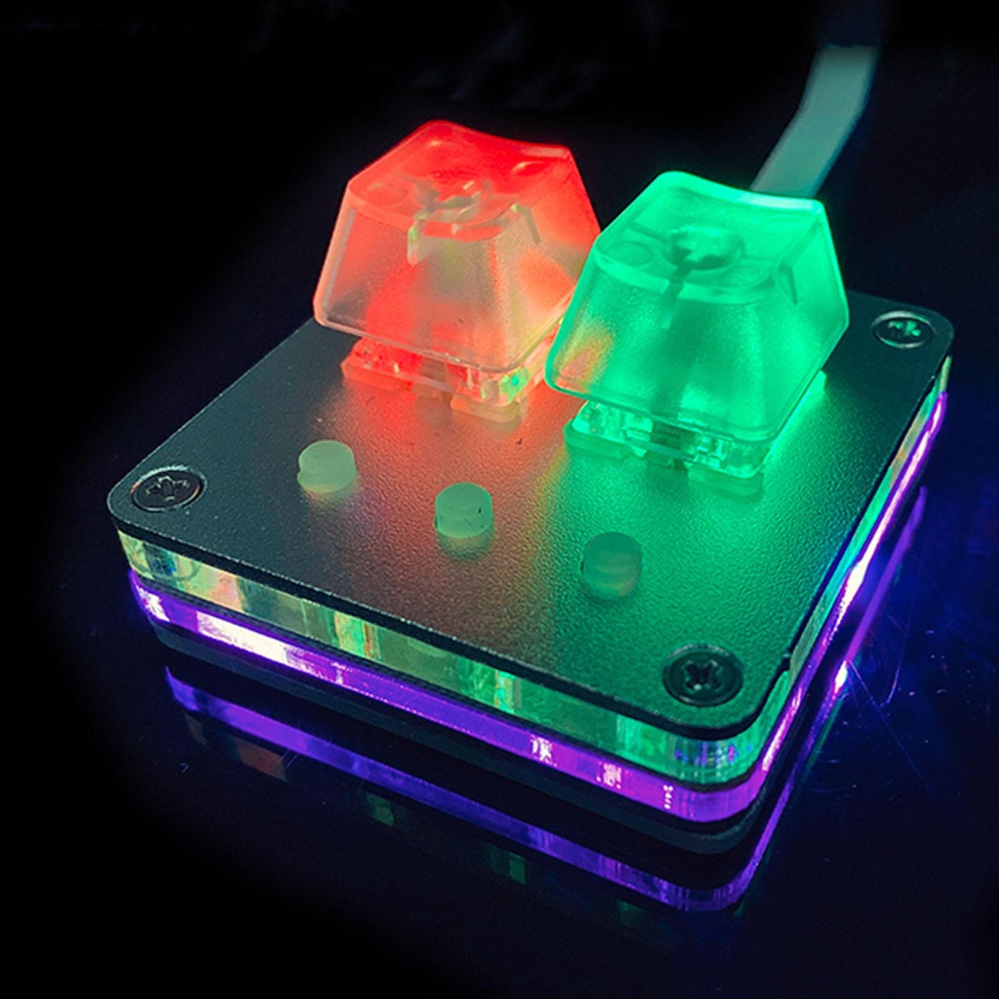 Mini 2-Key Keyboard RGB Programmable Mechanical Gaming PC Keypad Blue Switch