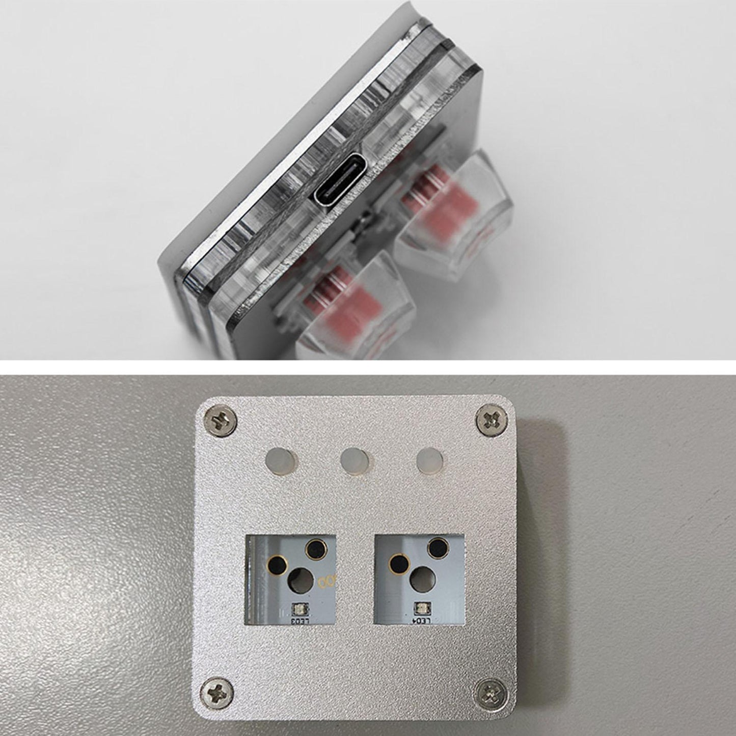 Mini 2-Key Keyboard RGB Programmable Mechanical Gaming PC Keypad Red Switch