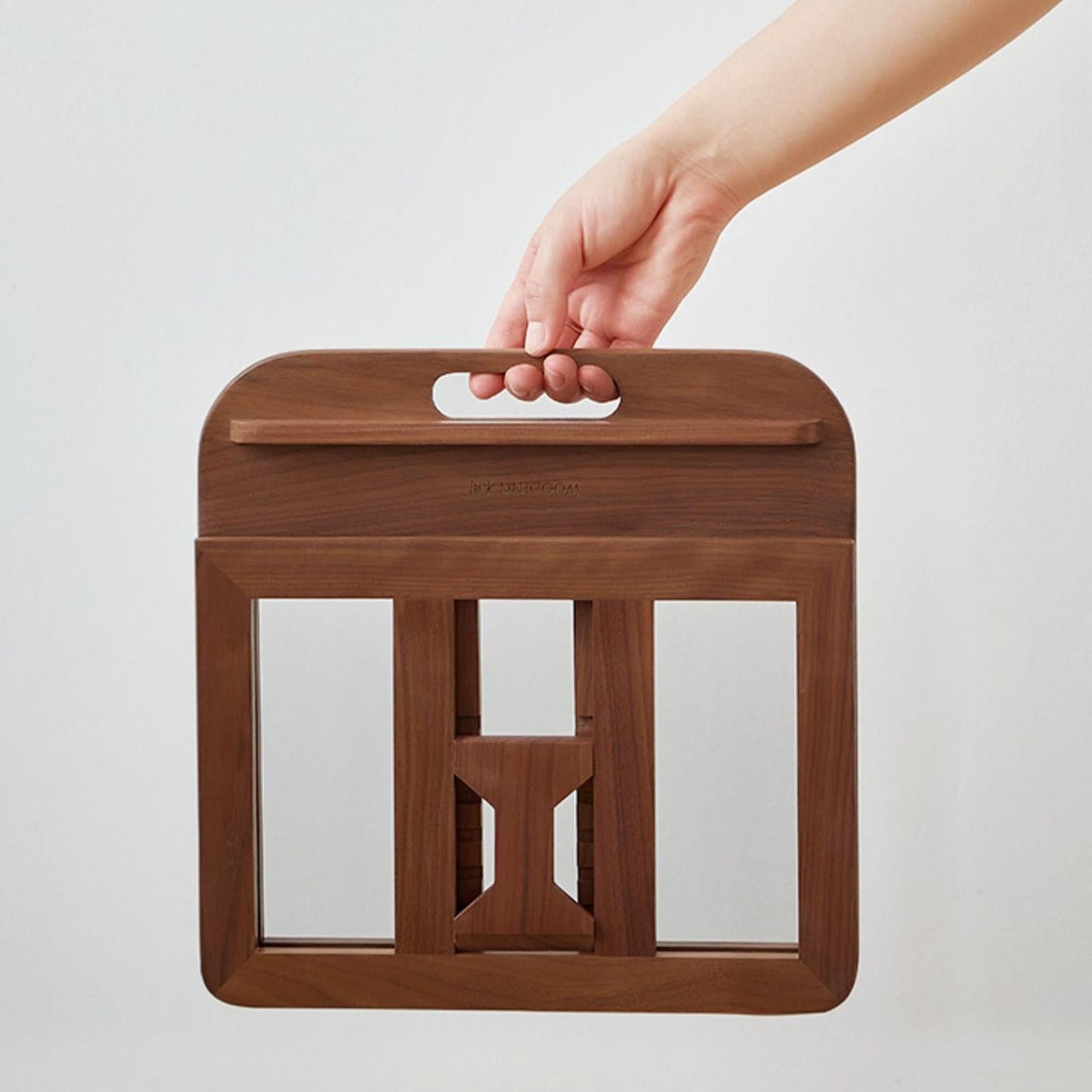 Portable Foldable Laptop Stand Riser for Home Office Library Work Walnut