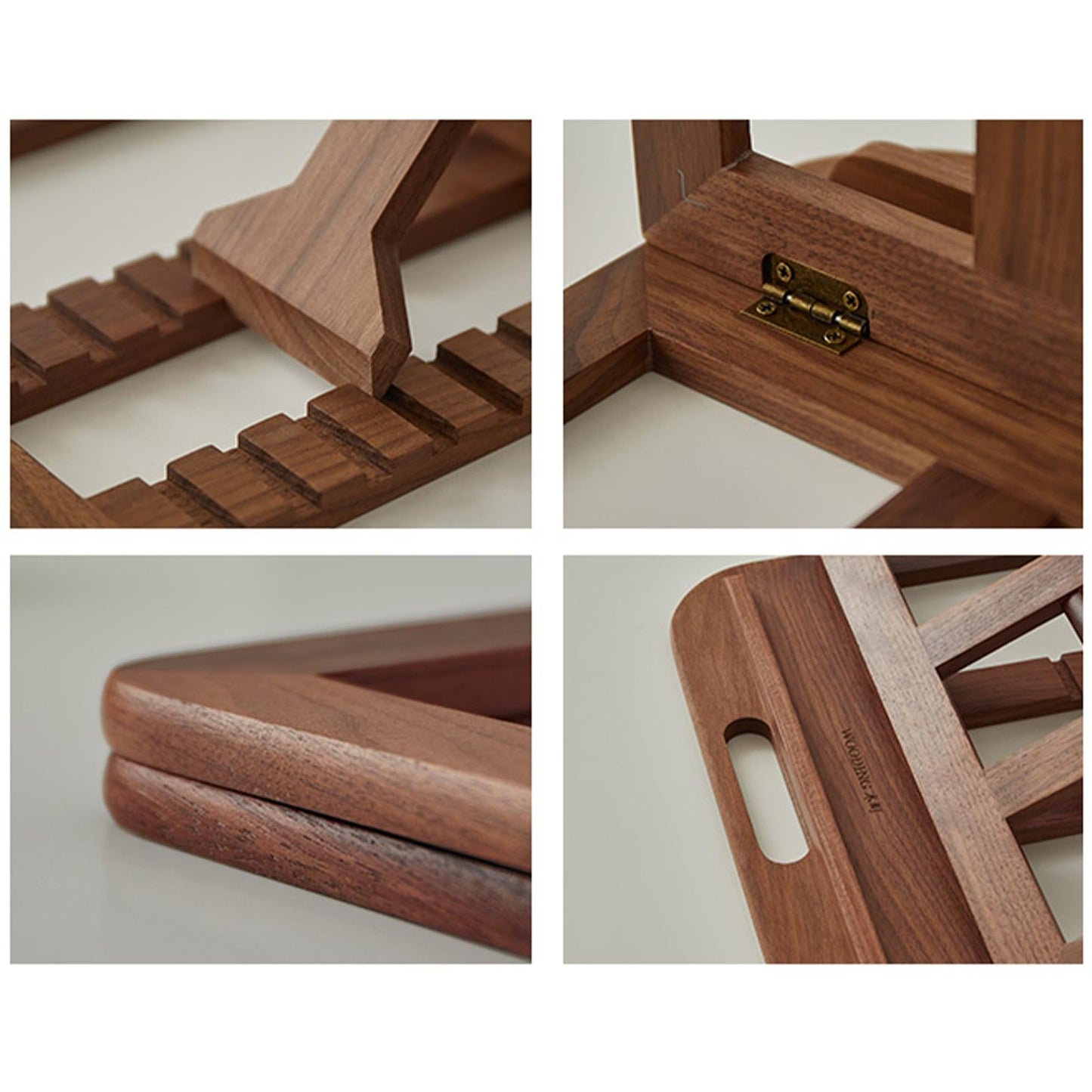 Portable Foldable Laptop Stand Riser for Home Office Library Work Walnut