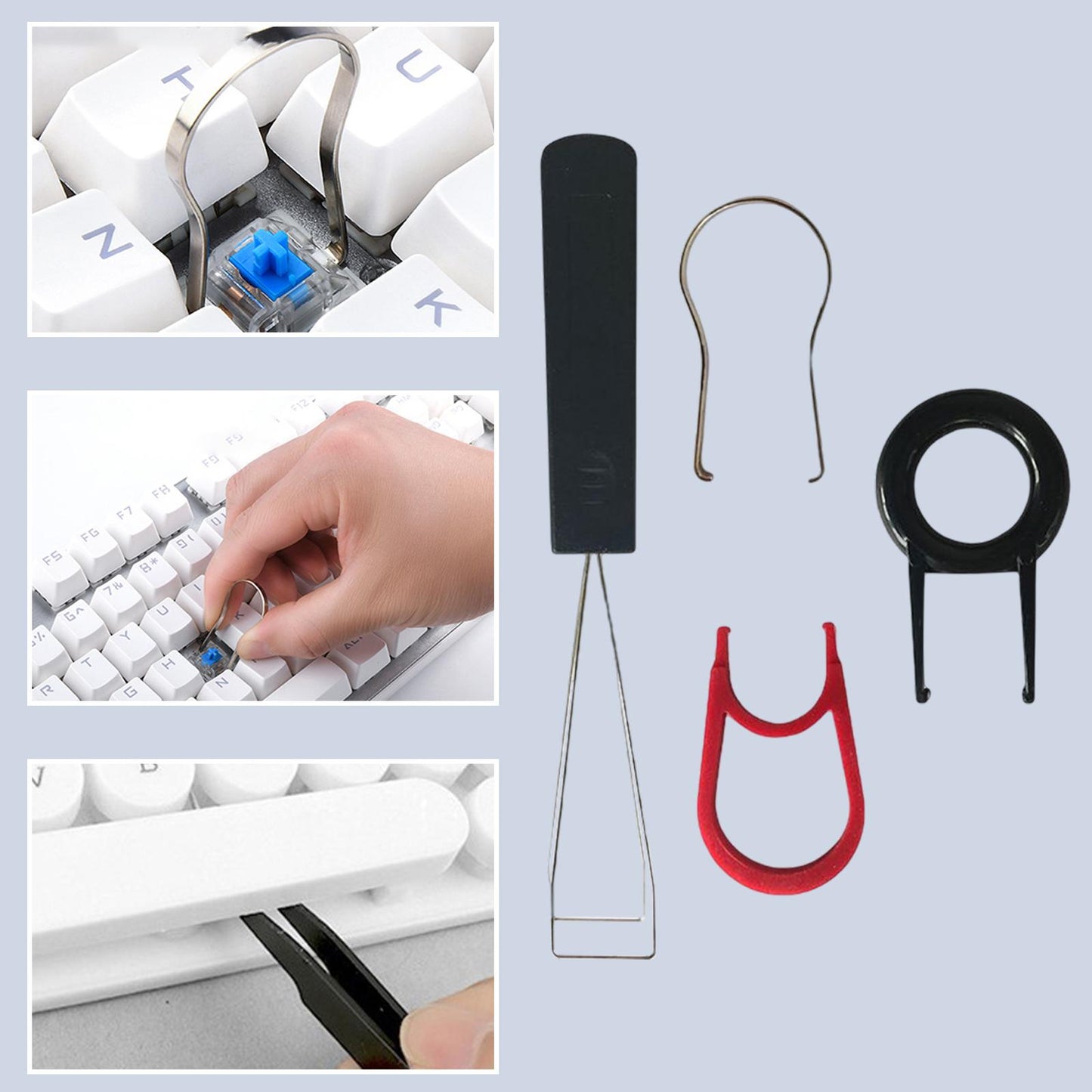 4 Pcak Keyboard Puller Stainless Steel Professional for Mechanical Keyboard