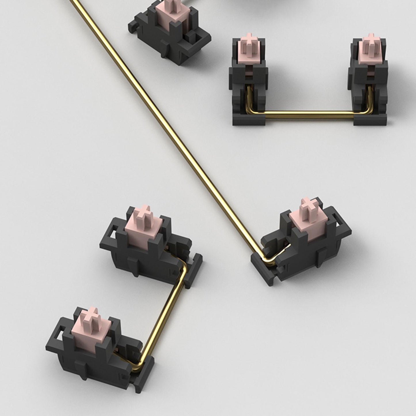Plate Mount Stabilizer 7x2U 1x6.25U for Mechanical Keyboard black pink