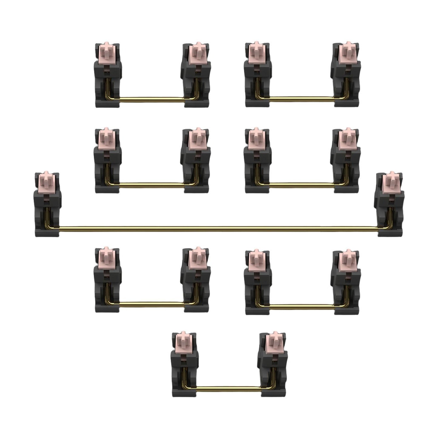 Plate Mount Stabilizer 7x2U 1x6.25U for Mechanical Keyboard black pink