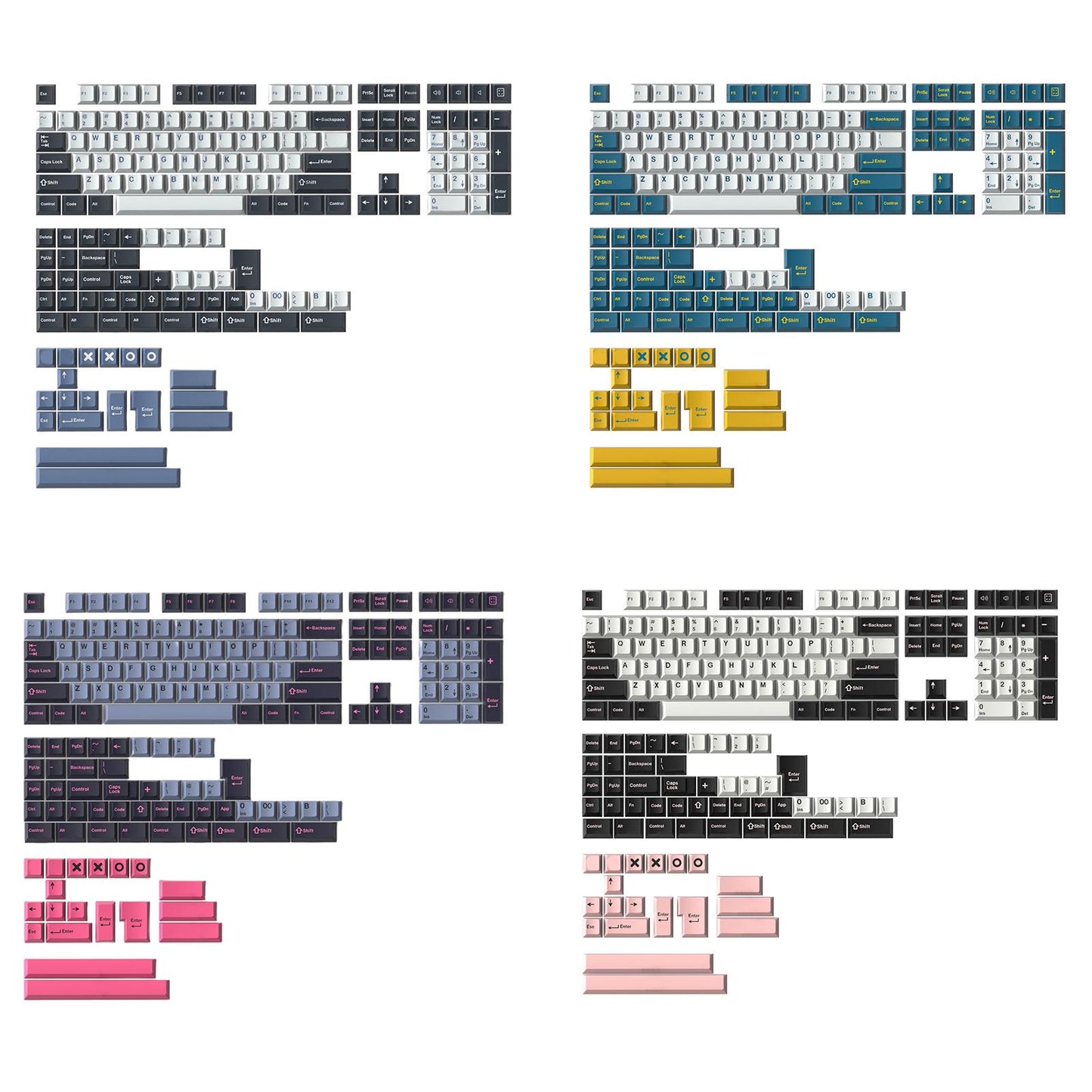 173-Key Keycaps Kits for Cherry MX Switch 84/87/96/98 Black Gray Red