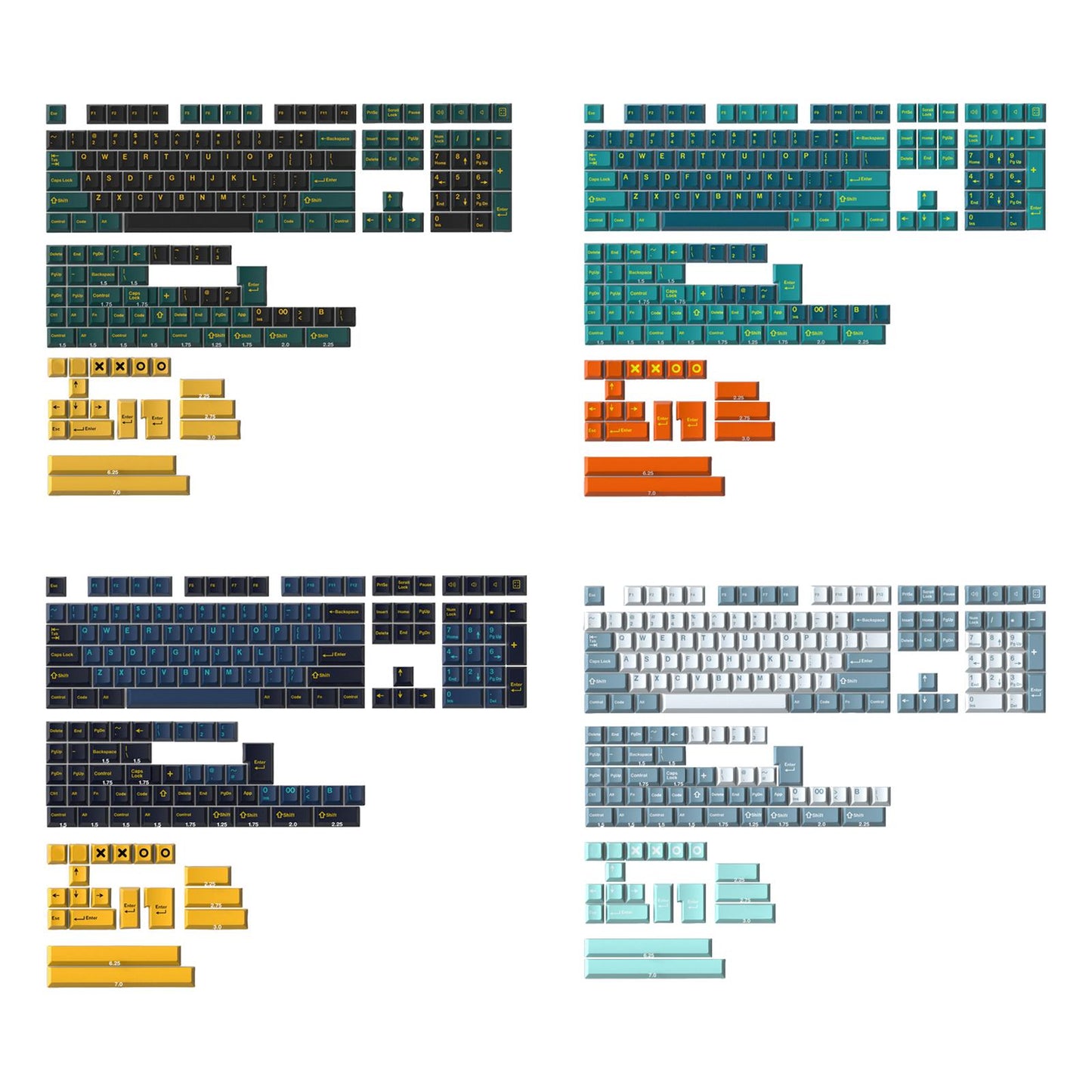 173-Key Keycaps Kit for Mechanical Keyboards for MX Switch 84/87/96/98 MG.