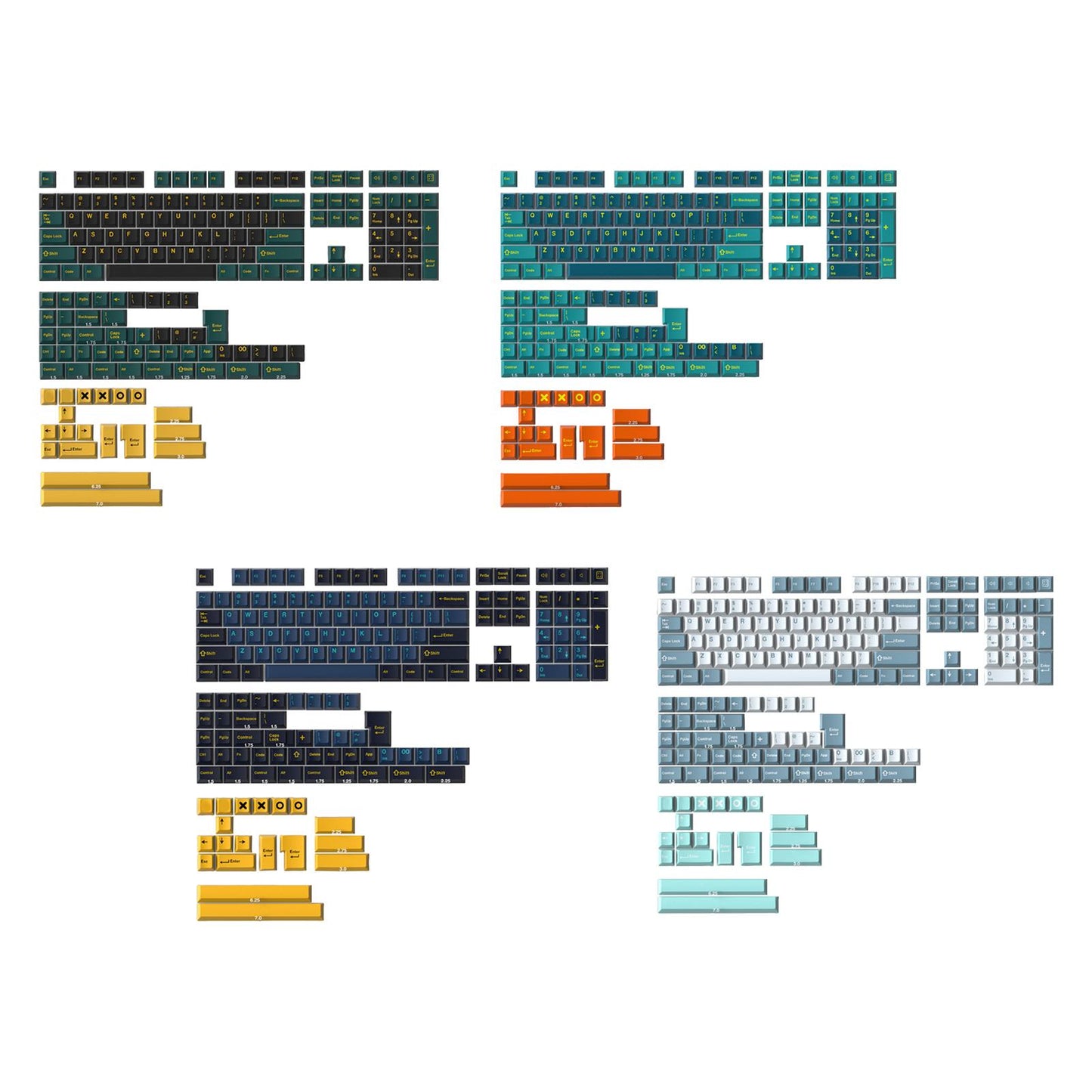 173-Key Keycaps Kit for Mechanical Keyboards for MX Switch 84/87/96/98 MG.