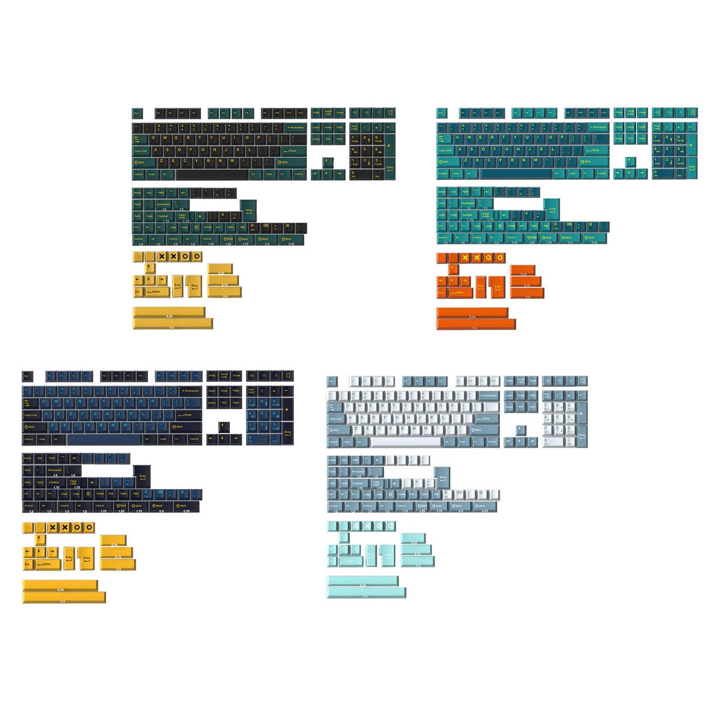 173-Key Keycaps Kit for Mechanical Keyboards for MX Switch 84/87/96/98 MG.