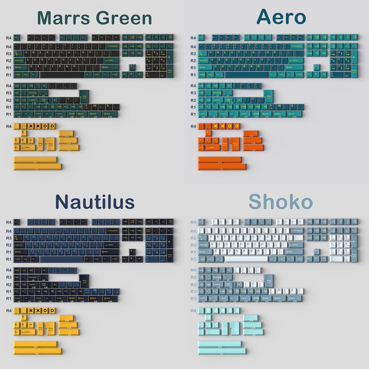 173-Key Keycaps Kit for Mechanical Keyboards for MX Switch 84/87/96/98 MG.
