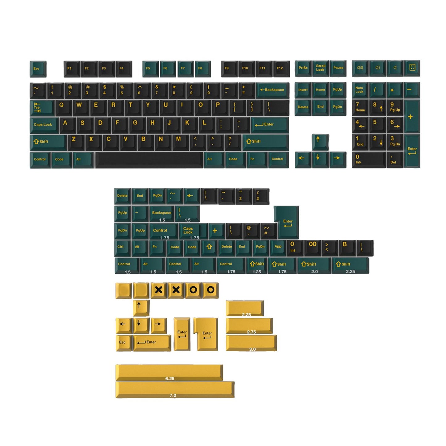 173-Key Keycaps Kit for Mechanical Keyboards for MX Switch 84/87/96/98 MG.