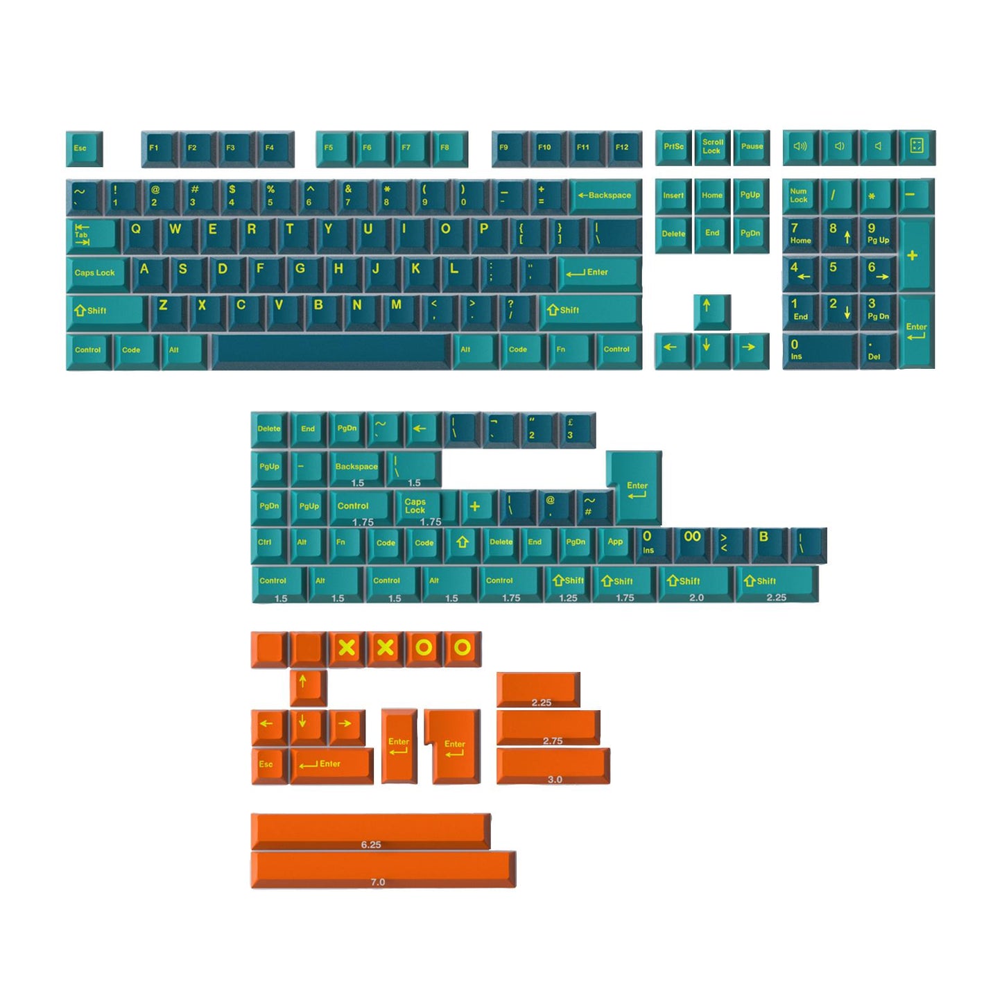 173-Key Keycaps Kit for Mechanical Keyboards for MX Switch 84/87/96/98 Aer.