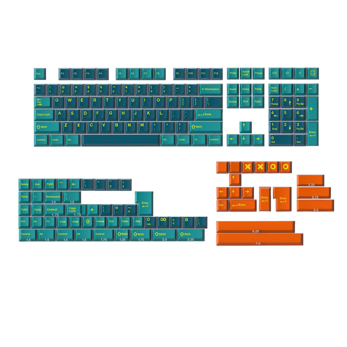 173-Key Keycaps Kit for Mechanical Keyboards for MX Switch 84/87/96/98 Aer.