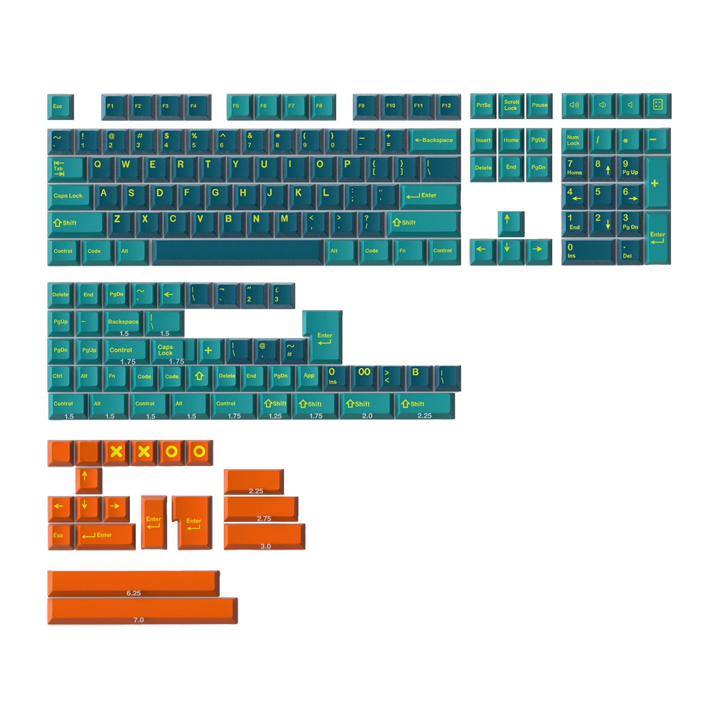 173-Key Keycaps Kit for Mechanical Keyboards for MX Switch 84/87/96/98 Aer.