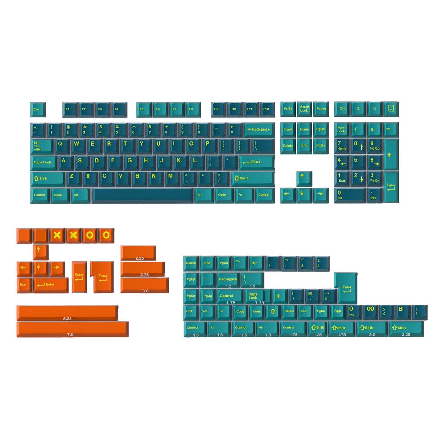 173-Key Keycaps Kit for Mechanical Keyboards for MX Switch 84/87/96/98 Aer.