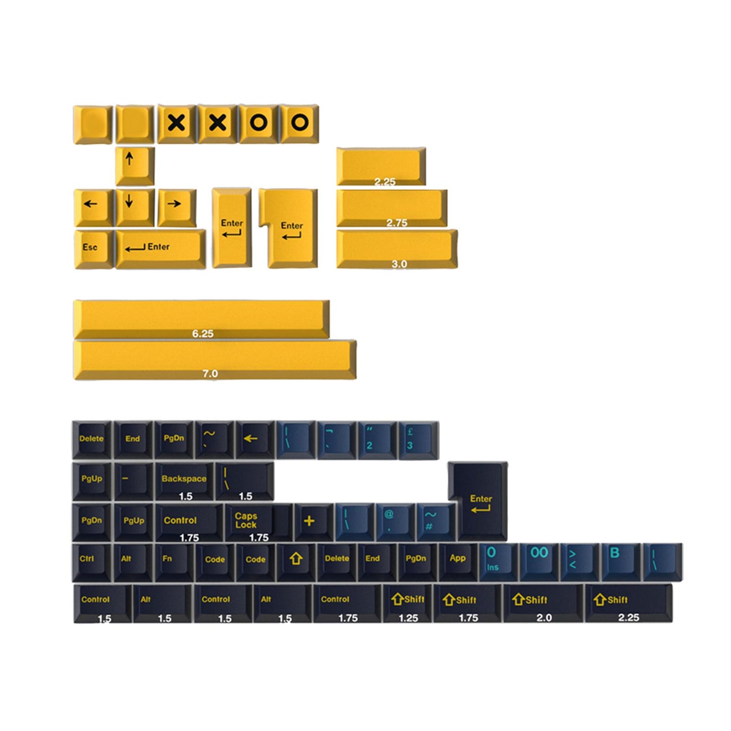 173-Key Keycaps Kit for Mechanical Keyboards for MX Switch 84/87/96/98 Nau.