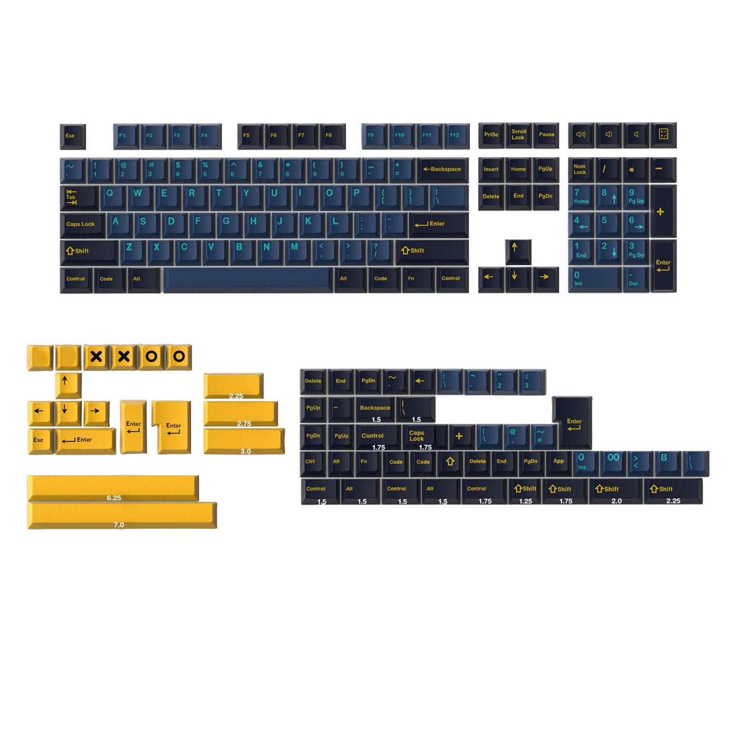 173-Key Keycaps Kit for Mechanical Keyboards for MX Switch 84/87/96/98 Nau.
