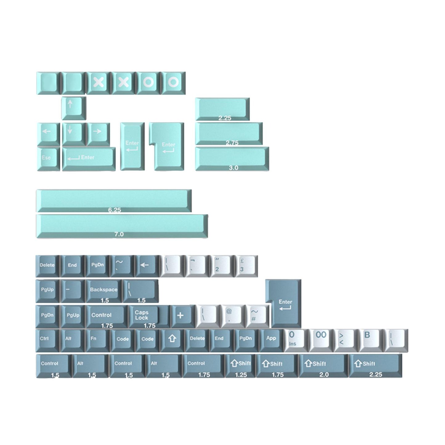 173-Key Keycaps Kit for Mechanical Keyboards for MX Switch 84/87/96/98 Sho.