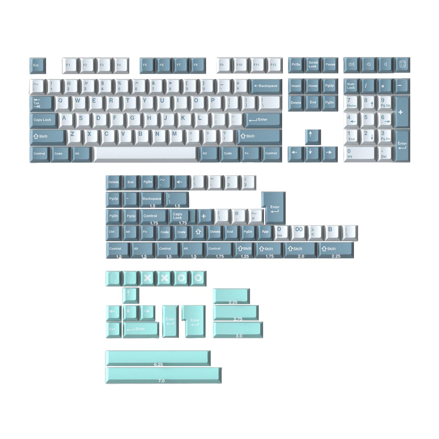 173-Key Keycaps Kit for Mechanical Keyboards for MX Switch 84/87/96/98 Sho.