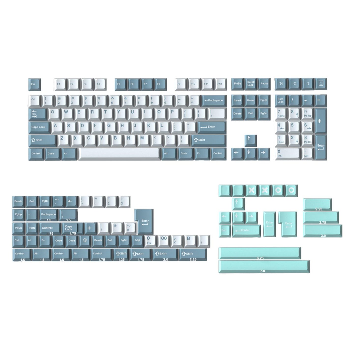 173-Key Keycaps Kit for Mechanical Keyboards for MX Switch 84/87/96/98 Sho.