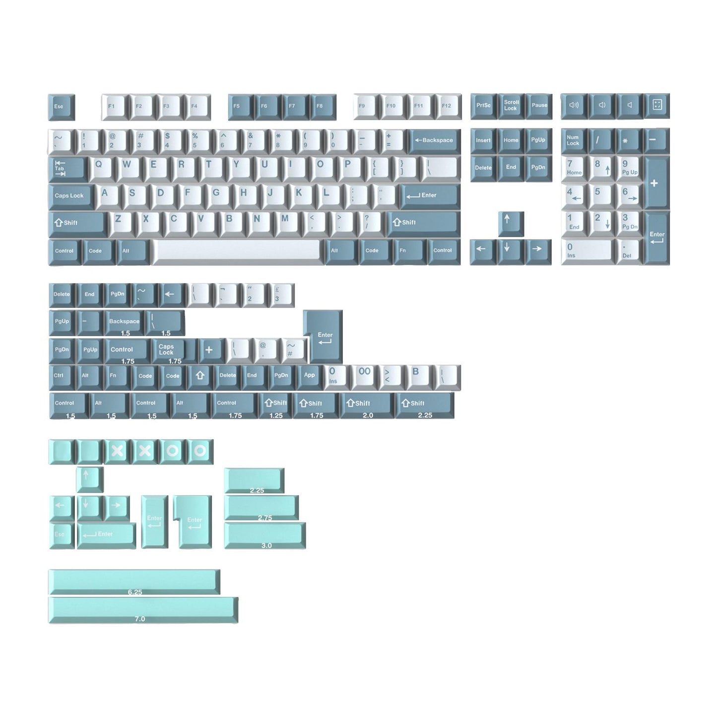 173-Key Keycaps Kit for Mechanical Keyboards for MX Switch 84/87/96/98 Sho.