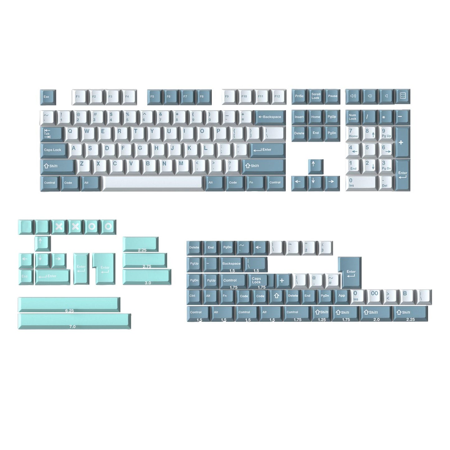 173-Key Keycaps Kit for Mechanical Keyboards for MX Switch 84/87/96/98 Sho.