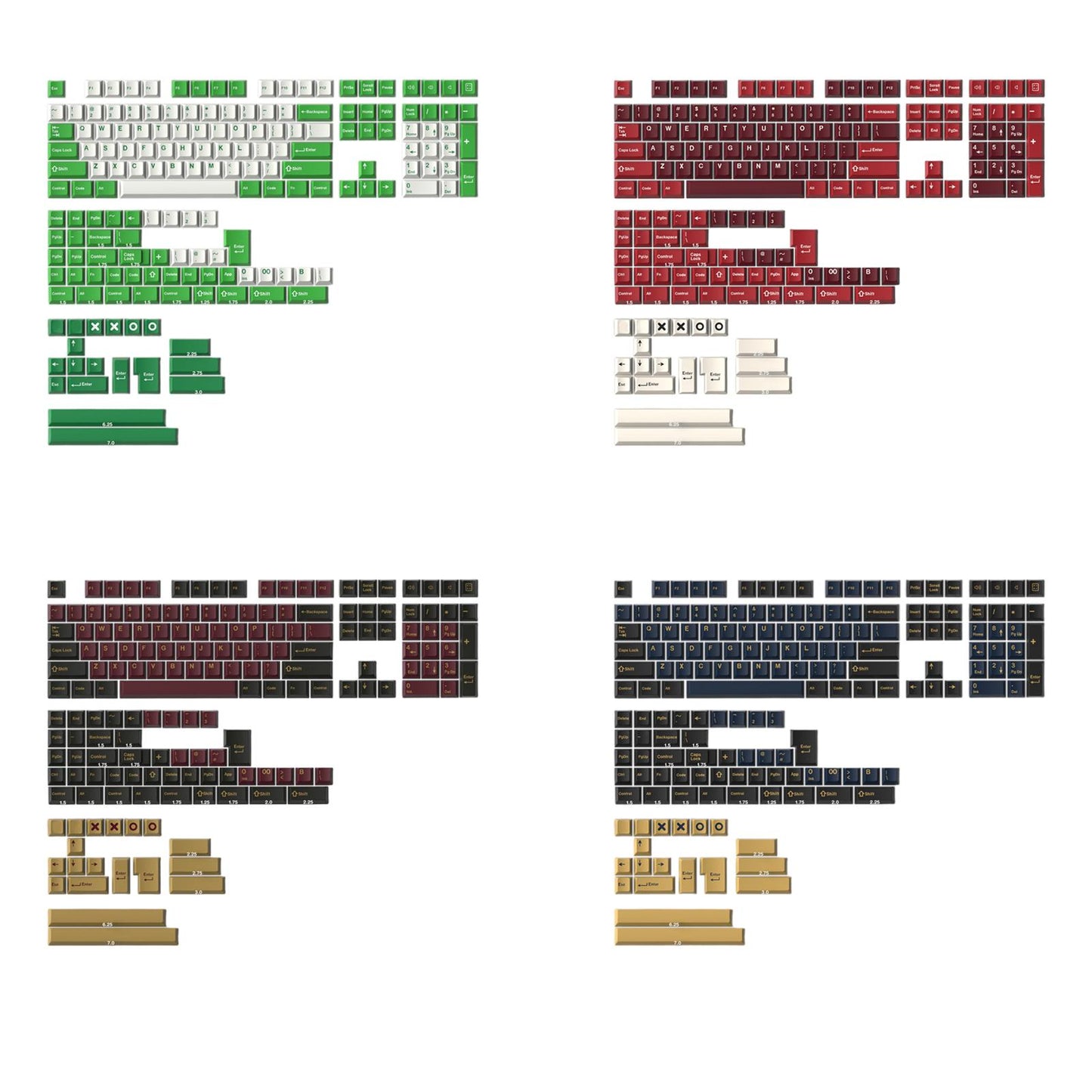 173-Key Keycaps Kit for Cherry MX Switch Mechanical Keyboards 104 108 Layout RAT.