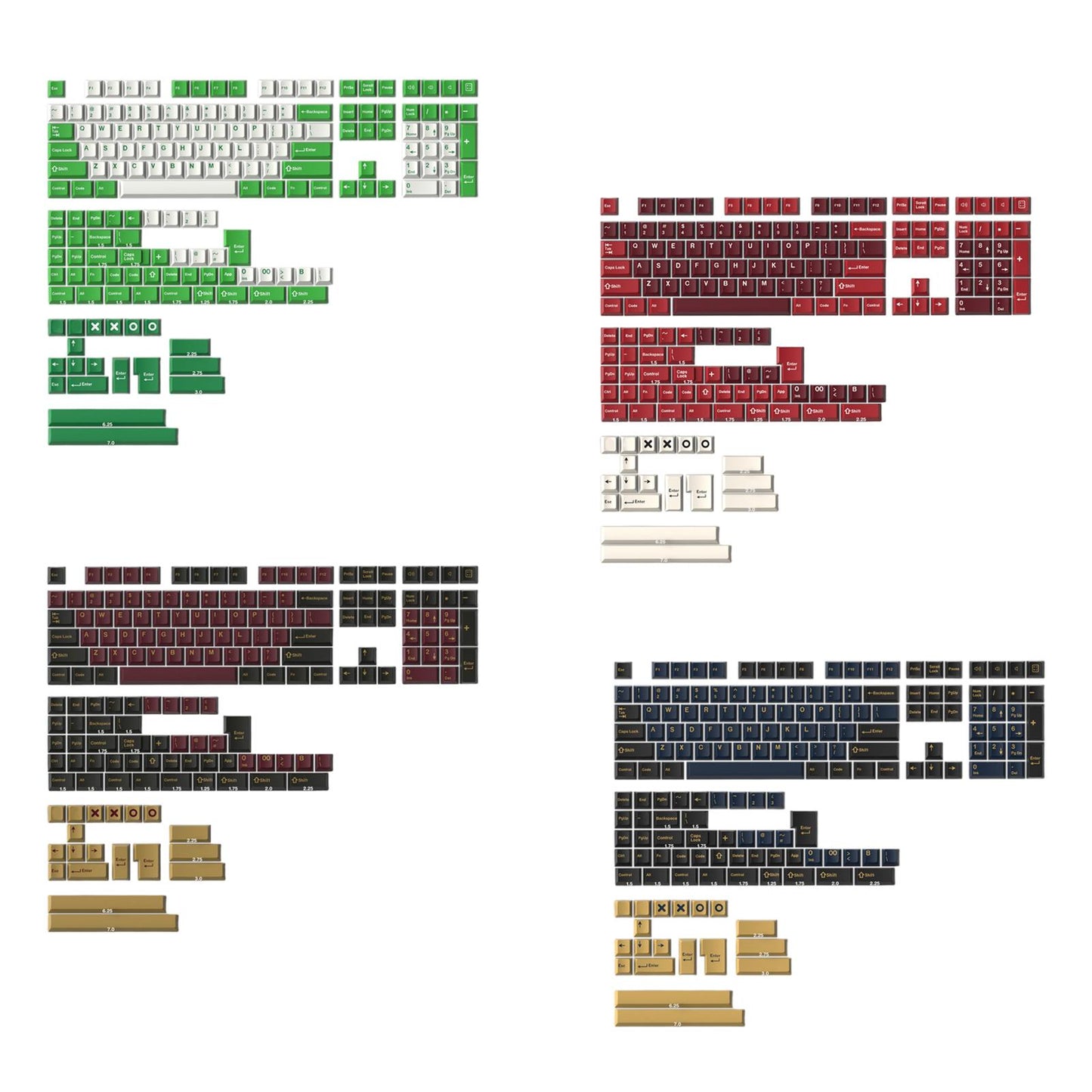 173-Key Keycaps Kit for Cherry MX Switch Mechanical Keyboards 104 108 Layout RAT.