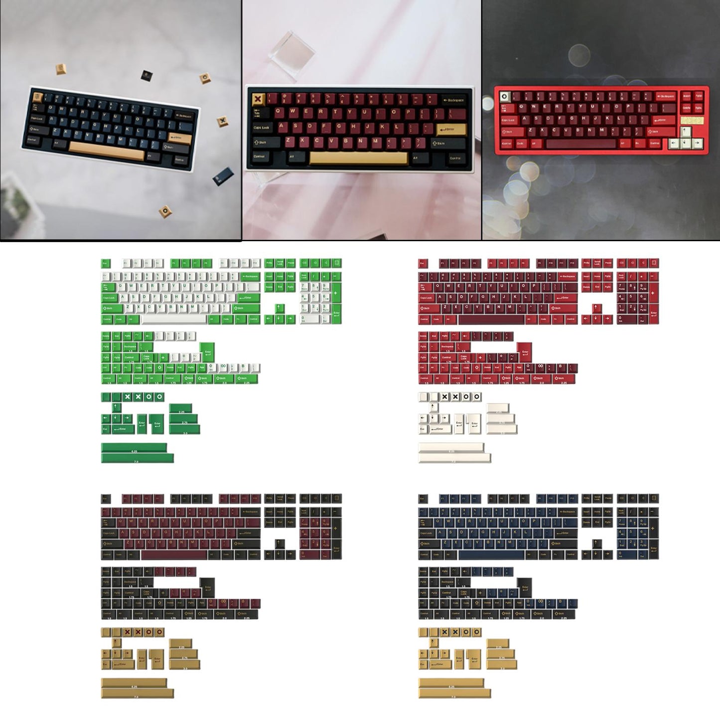 173-Key Keycaps Kit for Cherry MX Switch Mechanical Keyboards 104 108 Layout RAT.