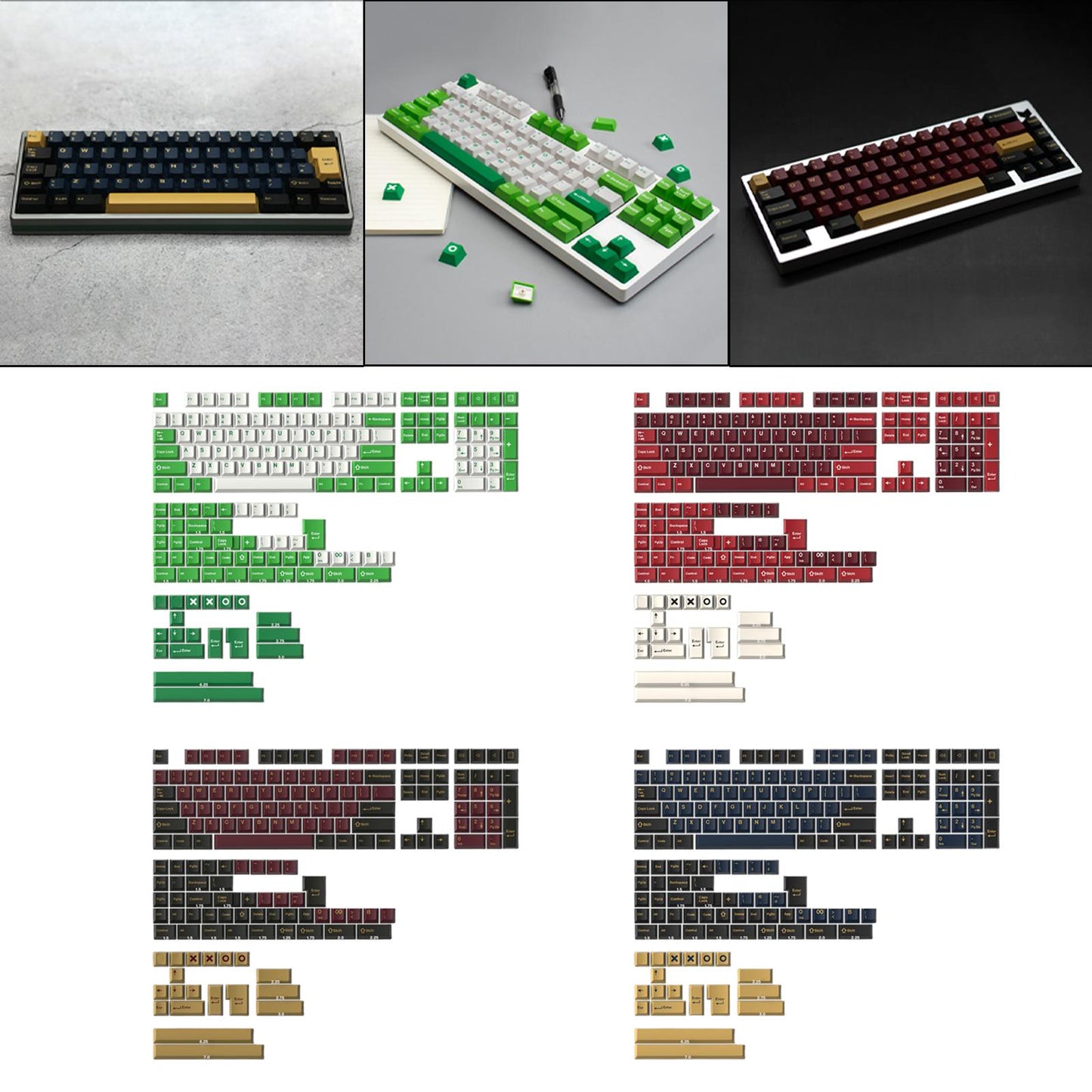 173-Key Keycaps Kit for Cherry MX Switch Mechanical Keyboards 104 108 Layout RAT.