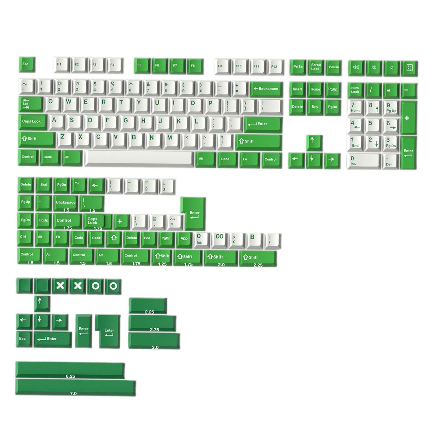173-Key Keycaps Kit for Cherry MX Switch Mechanical Keyboards 104 108 Layout RAT.