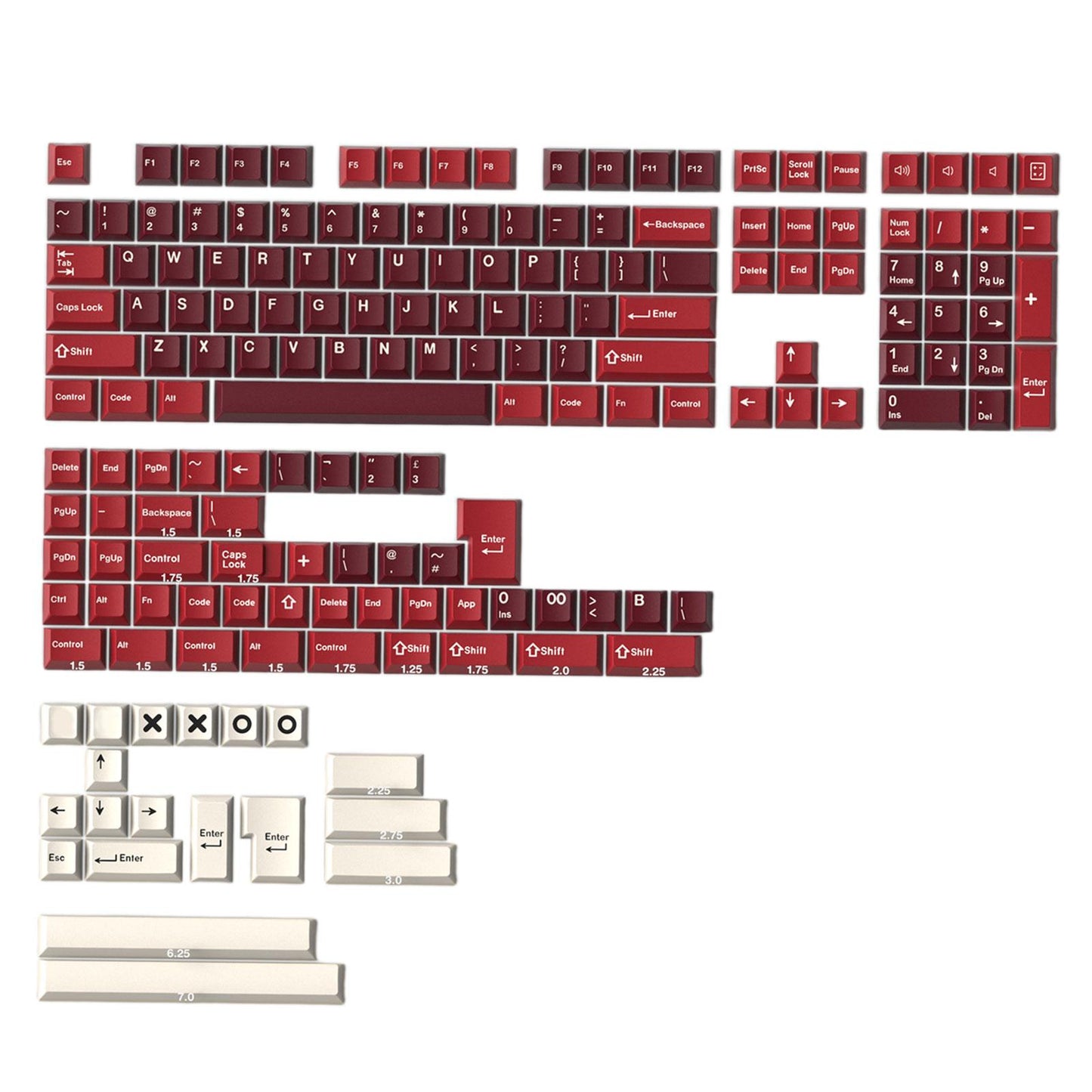 173-Key Keycaps Kit for Cherry MX Switch Mechanical Keyboards 104 108 Layout Jam.