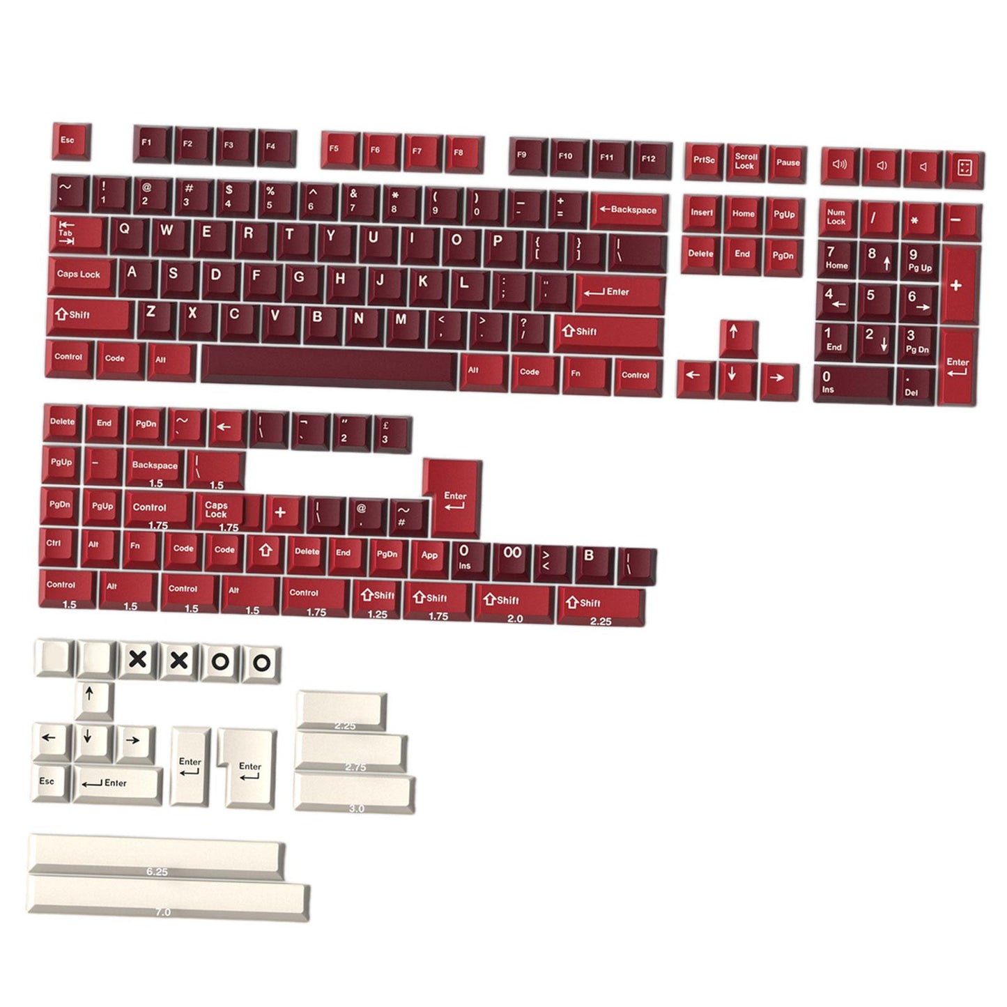 173-Key Keycaps Kit for Cherry MX Switch Mechanical Keyboards 104 108 Layout Jam.