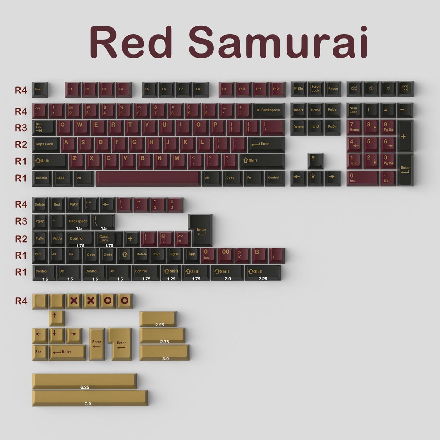 173-Key Keycaps Kit for Cherry MX Switch Mechanical Keyboards 104 108 Layout RS.