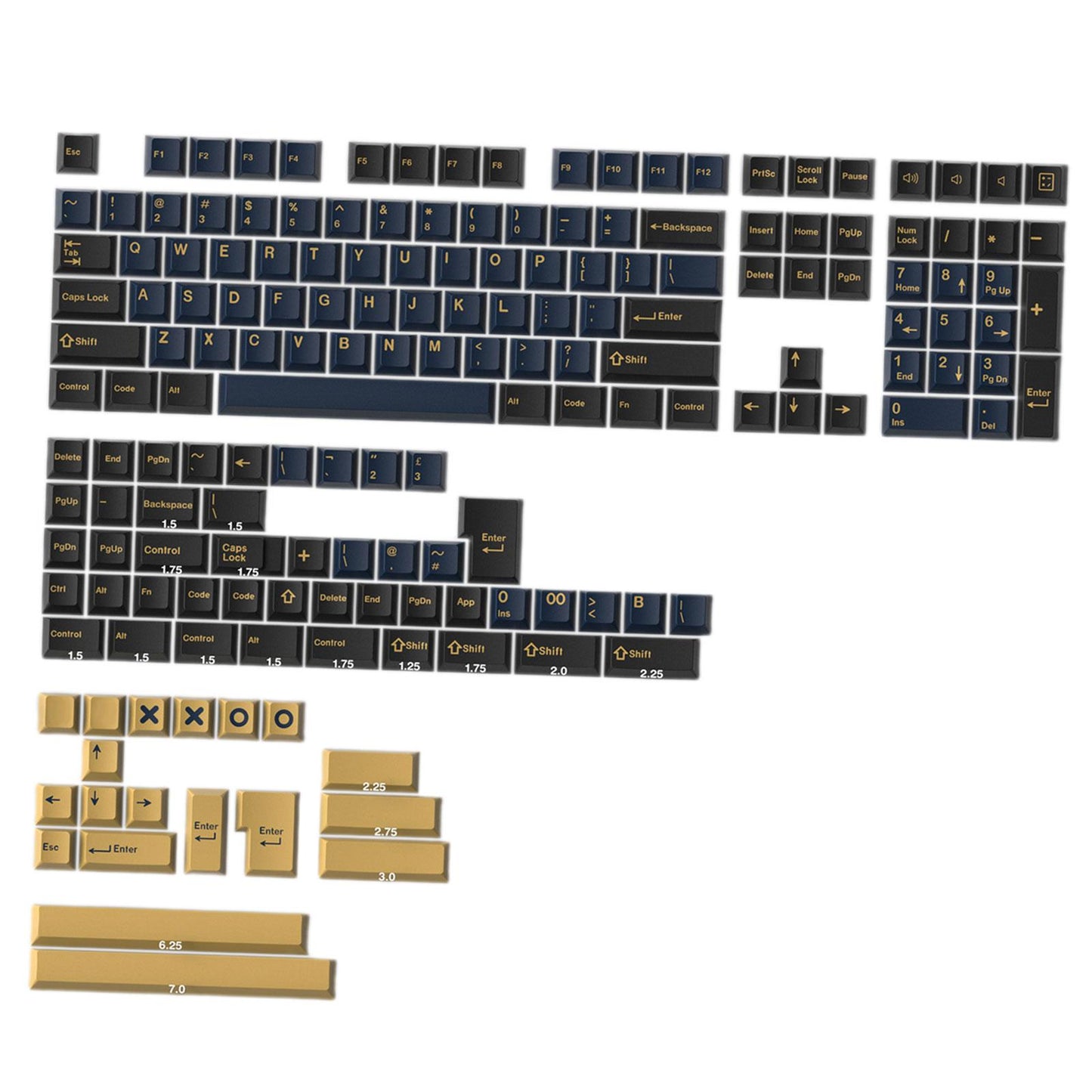 173-Key Keycaps Kit for Cherry MX Switch Mechanical Keyboards 104 108 Layout BS.