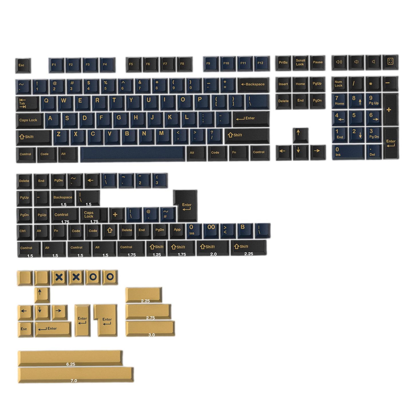 173-Key Keycaps Kit for Cherry MX Switch Mechanical Keyboards 104 108 Layout BS.