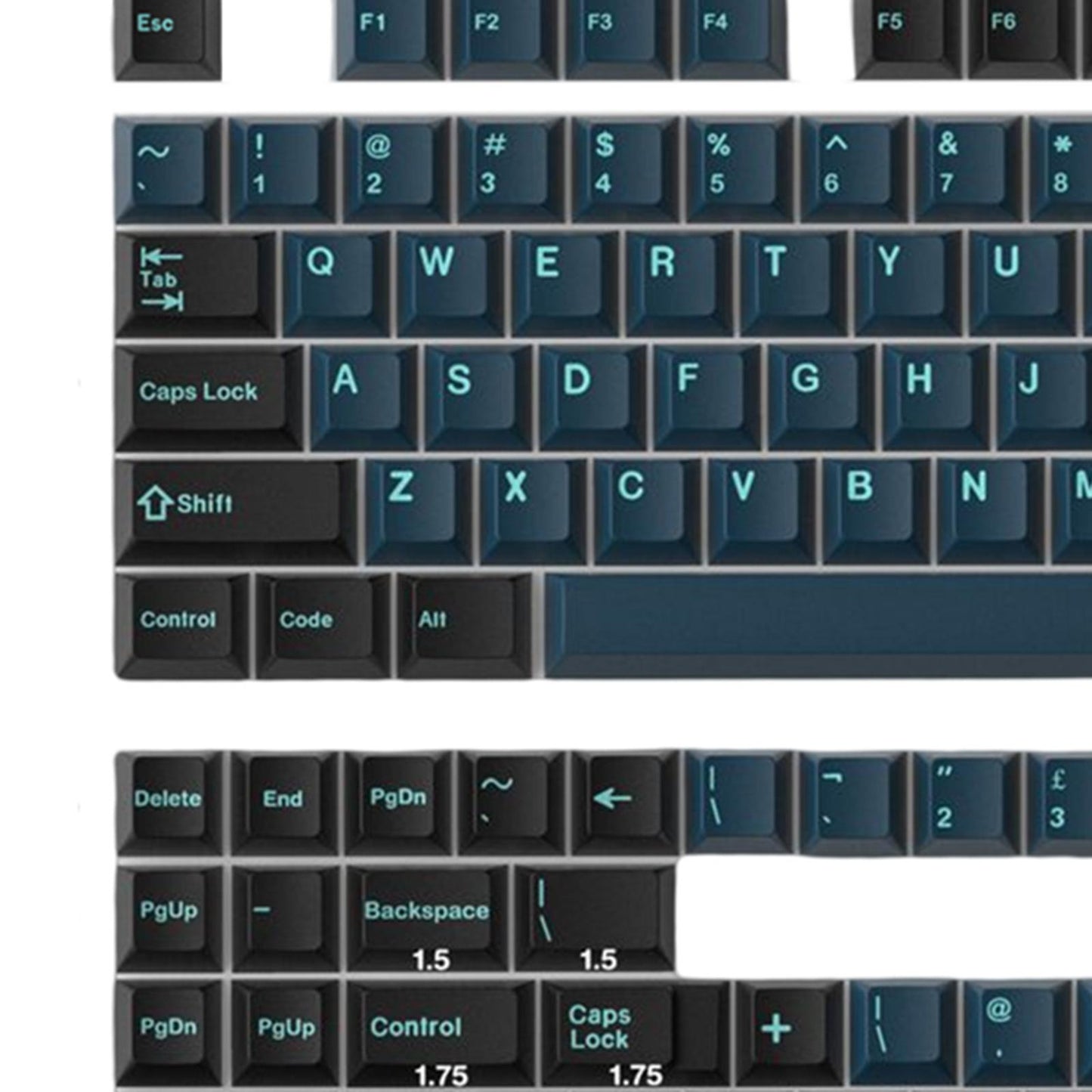 173 Keys Key Caps Keycaps 1.75U 2U for MX Switch Cherry Profile Monster