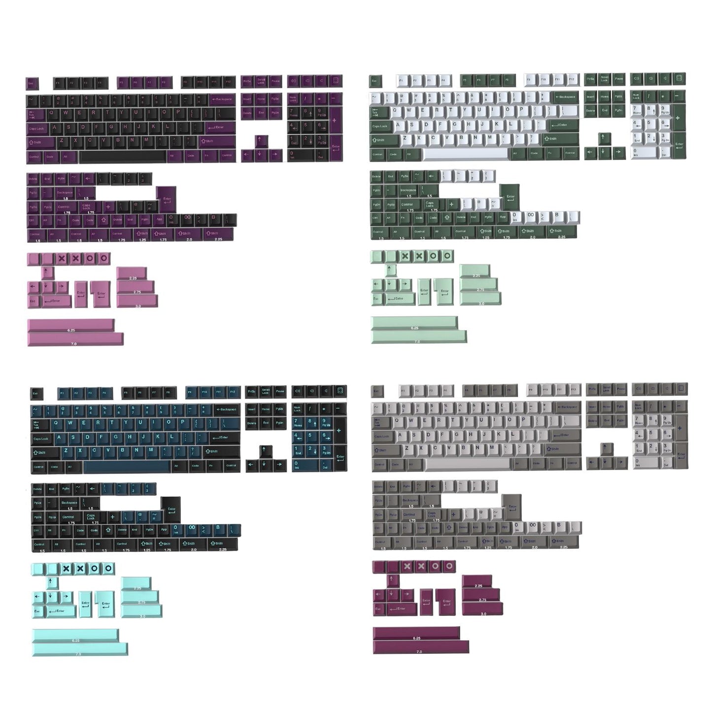 173 Keys Key Caps Keycaps 1.75U 2U for MX Switch Cherry Profile Monster