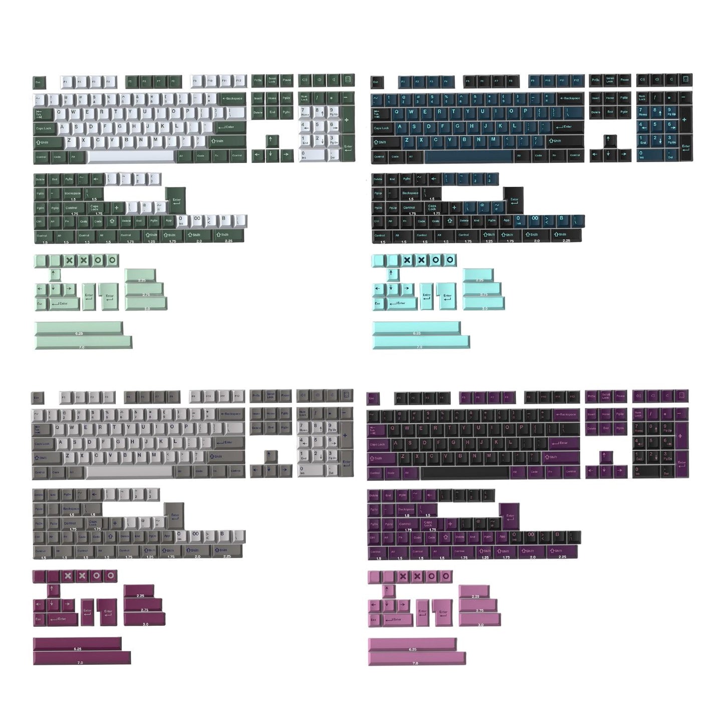 173 Keys Key Caps Keycaps 1.75U 2U for MX Switch Cherry Profile Monster