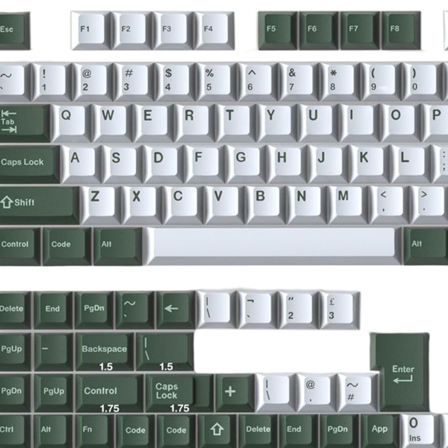 173 Keys Key Caps Keycaps 1.75U 2U for MX Switch Cherry Profile Botanical