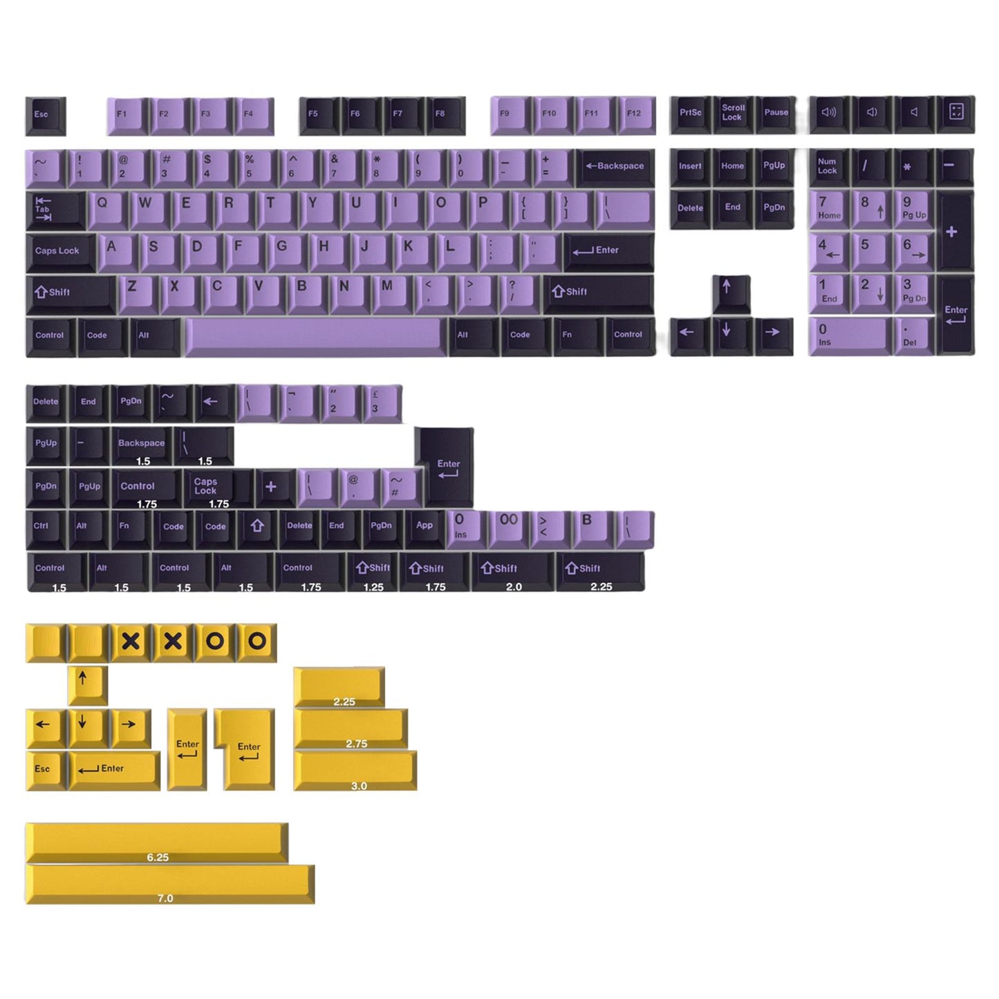 173-Key Keycaps Kit Double Shot for Cherry MX Clone Switch Taro