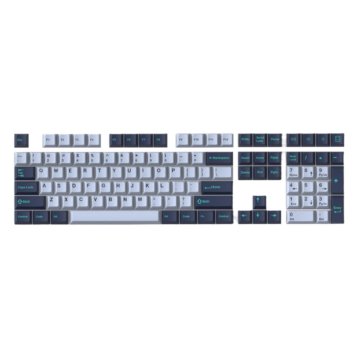 173-Key Keycaps Kit Double Shot for Cherry MX Clone Switch Hammerhead-Light