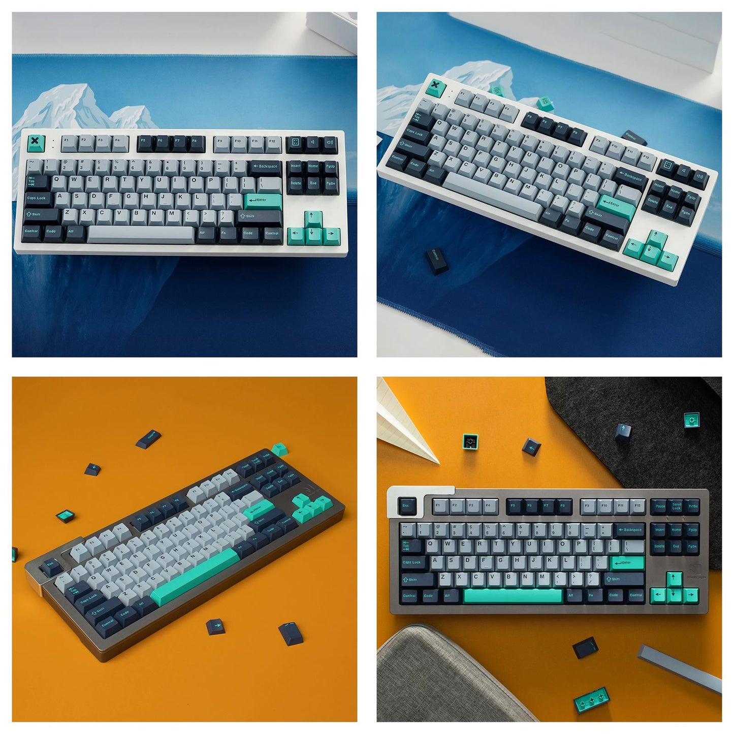 173-Key Keycaps Kit Double Shot for Cherry MX Clone Switch Hammerhead-Light