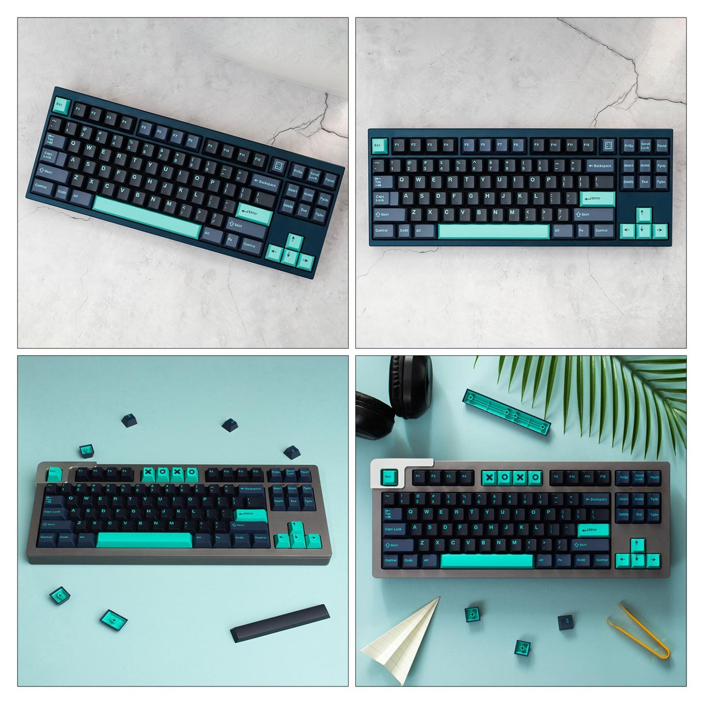 173 Keys Keycaps Key Caps Set for MX Switches and Clones Hammerhead-Dark