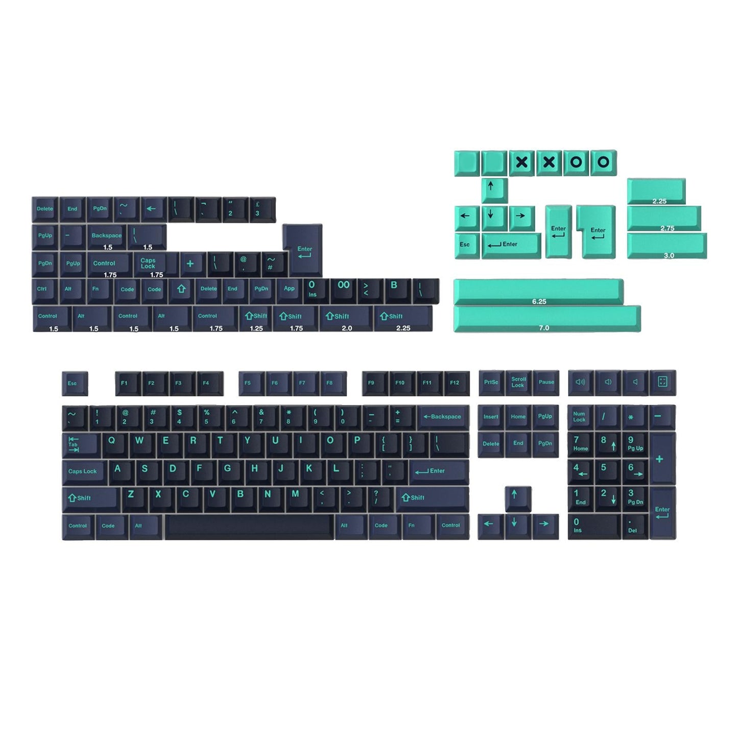 173 Keys Keycaps Key Caps Set for MX Switches and Clones Hammerhead-Dark