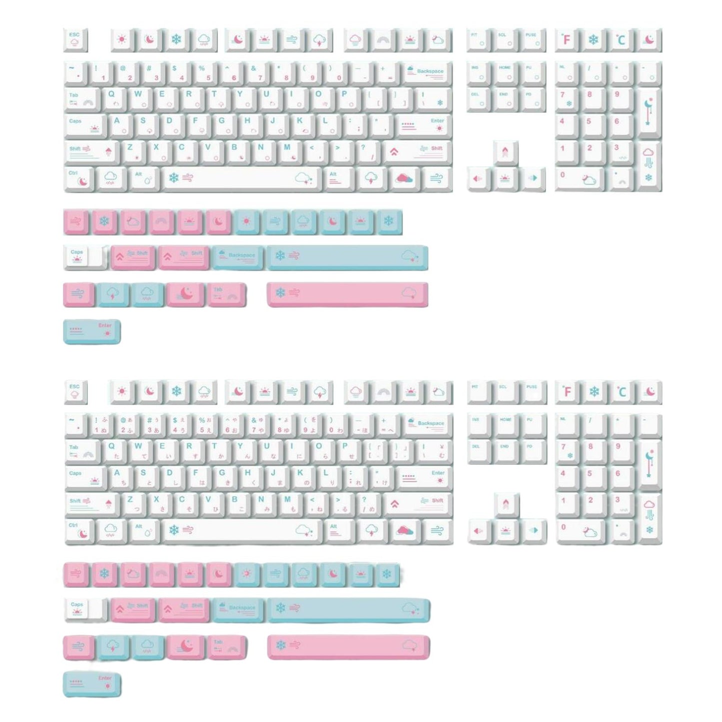 132 Keycaps Xda Profile PBT for Mechanical Keyboards Replaces English Font