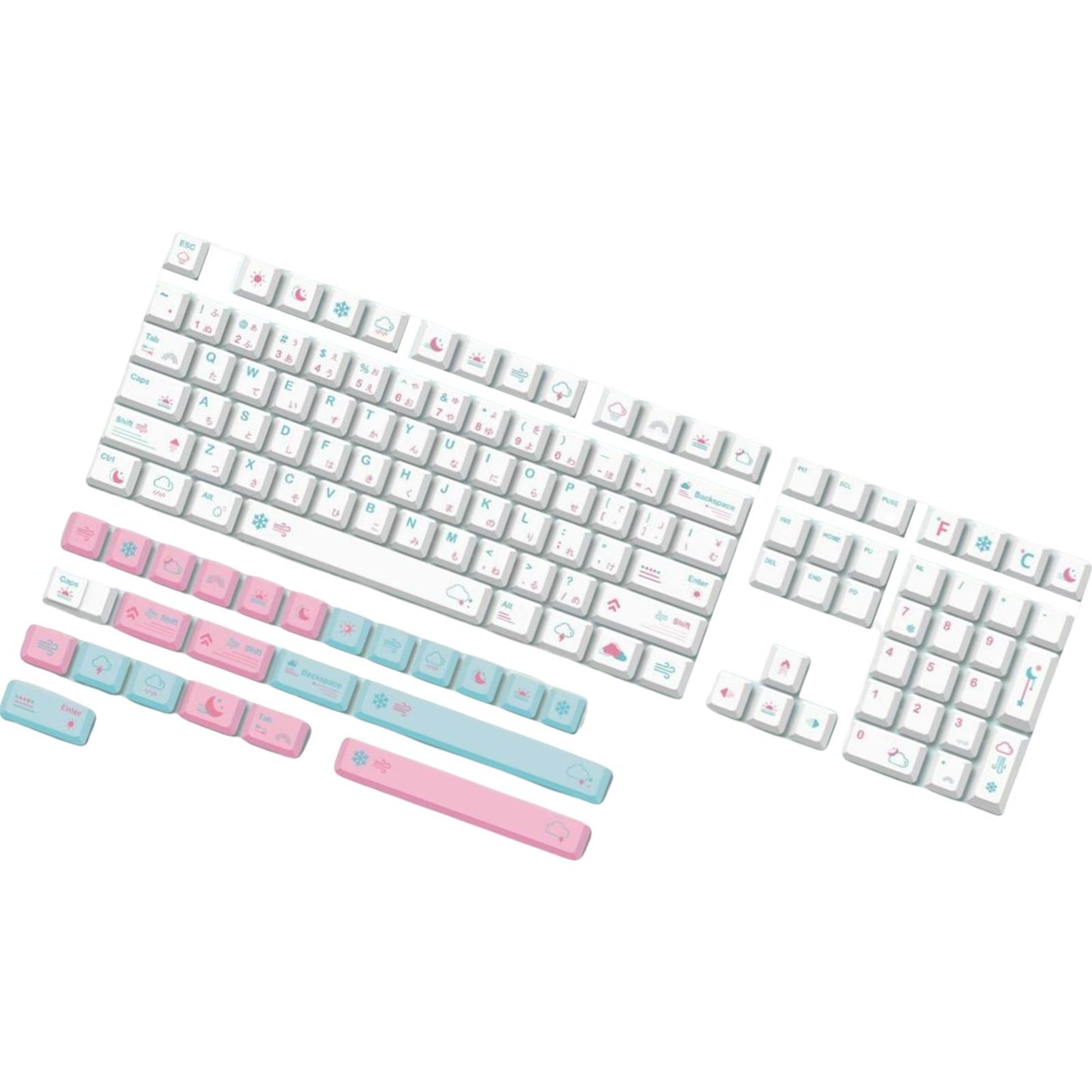 132 Keycaps Xda Profile PBT for Mechanical Keyboards Replaces Japanese Font