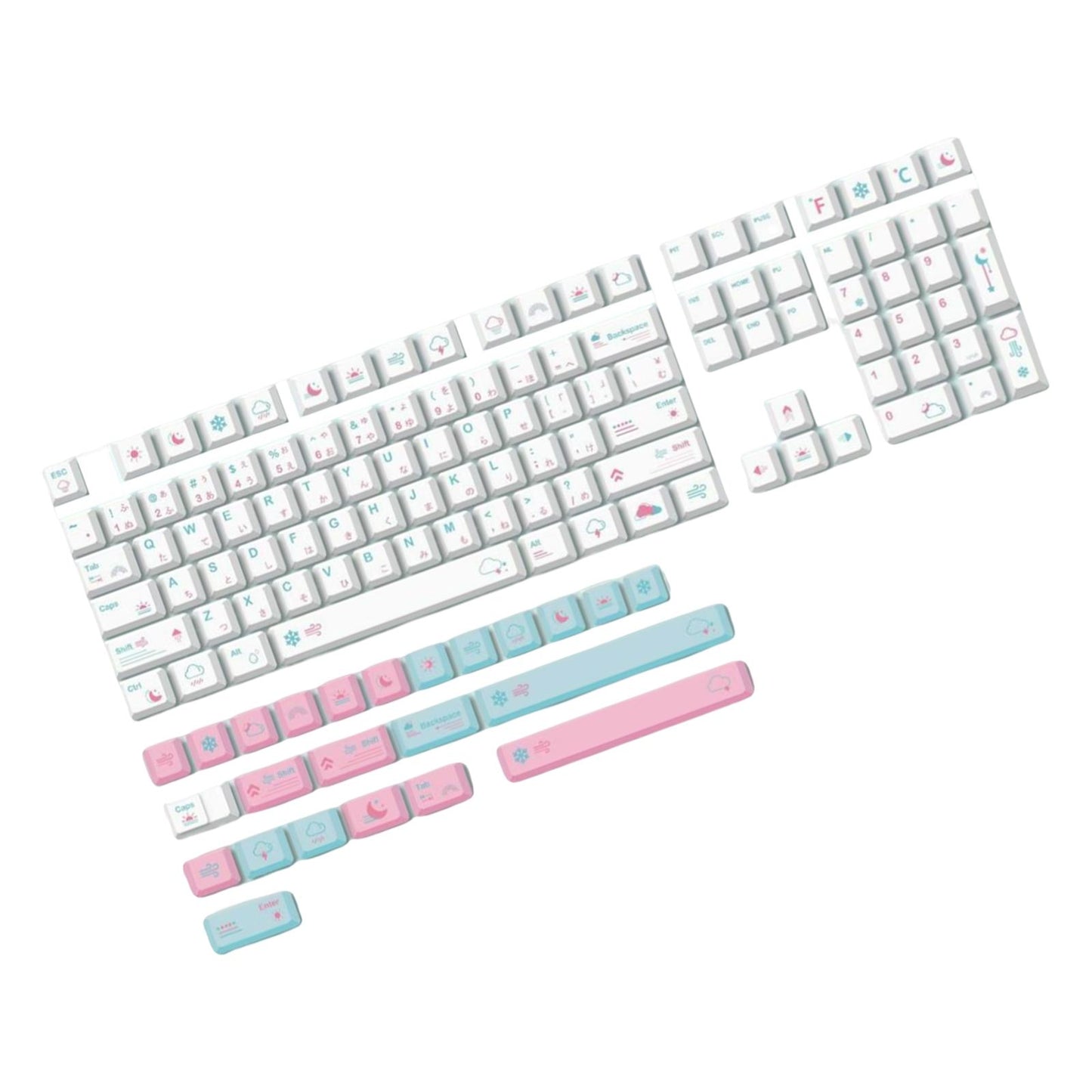 132 Keycaps Xda Profile PBT for Mechanical Keyboards Replaces Japanese Font