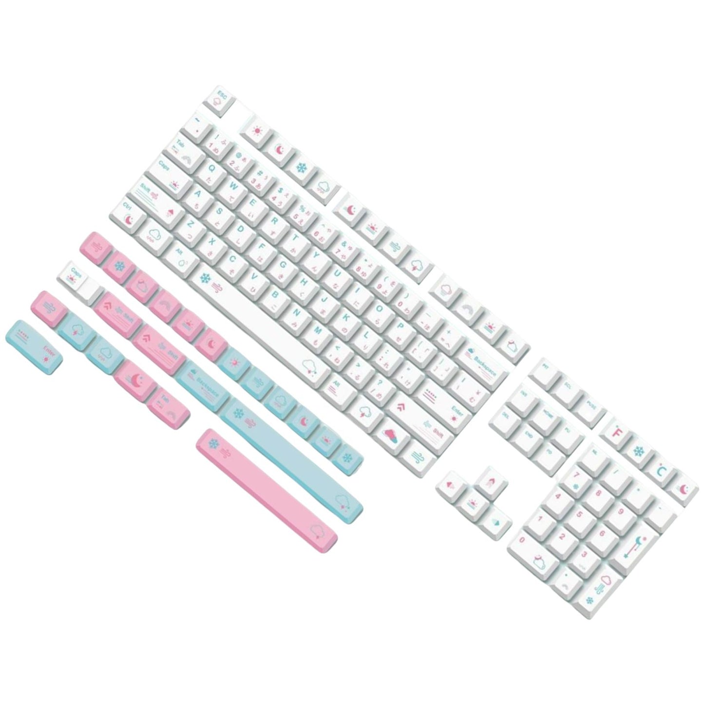 132 Keycaps Xda Profile PBT for Mechanical Keyboards Replaces Japanese Font