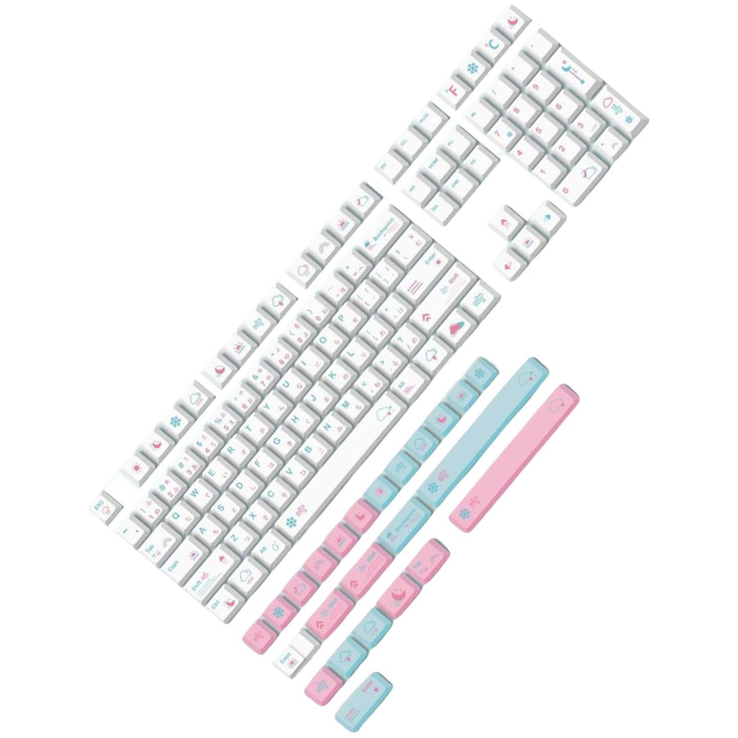 132 Keycaps Xda Profile PBT for Mechanical Keyboards Replaces Japanese Font